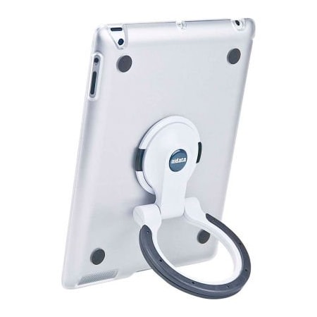 Aidata SpinStand for iPad 2, 3 & 4, Clear Shell with White and Black Ring ISP502CWB